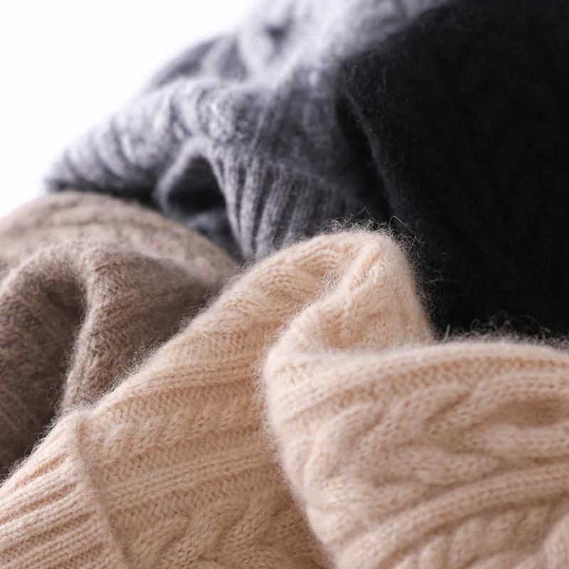 Women&Men Winter Hat 100% Pure Cashmere Knitted Bonnet Solid Fashion Y2K HipHop Street Skullies Cap Girl Boy Warm Ski Hat Unisex