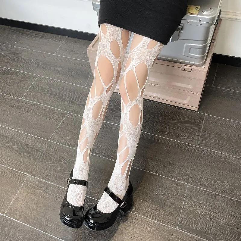 Brown Stockings Women'S Spring And Autumn Anti-Hook Bottoming Socks Summer Lace Retro Flower Jacquard Mesh Socks Beautiful Legs