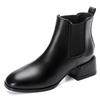 Autumn and winter new Chelsea women's boots thick-soled British Martin boots elastic thick-heeled short boots black short boots
