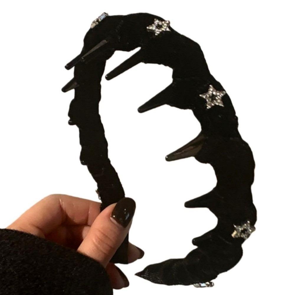 

Headwear Star Hair Wave Hoop Non-slip Face Wash Hairband Sweet Toothed Hair Band Girl/Women чёрный