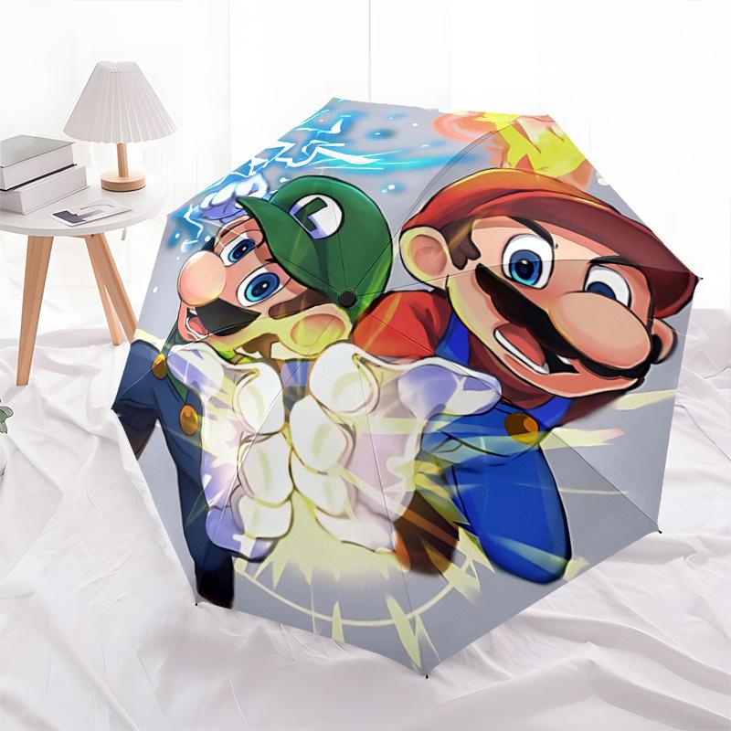 

1pc Mario and Luigi s Epic Battle Pattern Automatic Cartoon Umbrella is Fashionable and Good-Looking, Suitable for Travel and Daily Use.G057