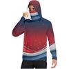 Men's Casual Long Sleeve Hoodie Lightweight Breathable Sun Protection Pullover with Tie-Dye Floral Print and Adjustable Hood for Outdoor Activities