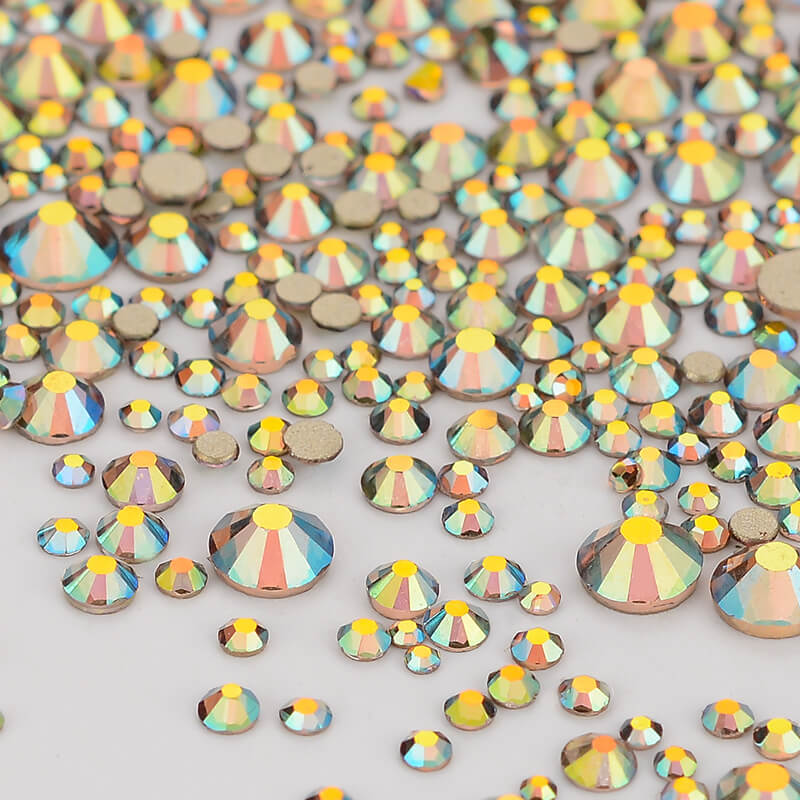 Rhinestones Multi Sizes Colorful Non Hotfix Rhinestone Flat Back Nail Rhinestones for DIY Crafts