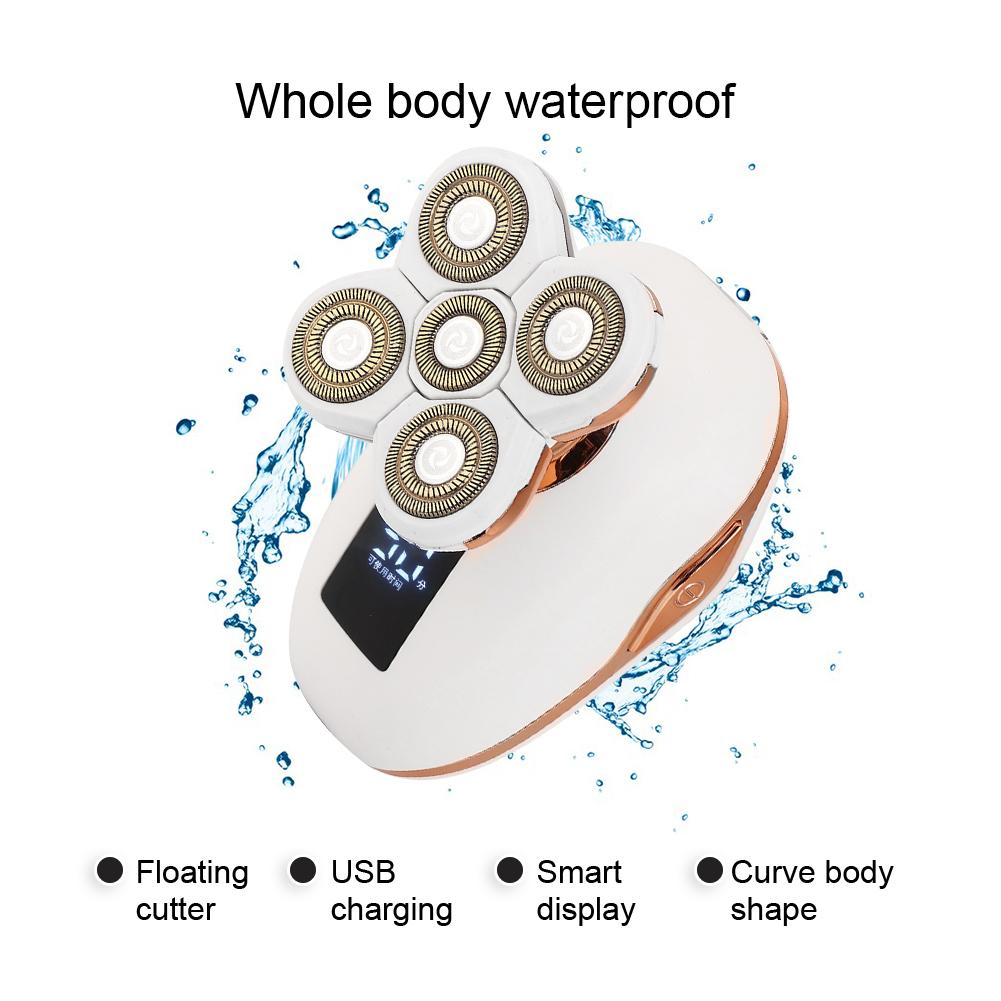 Electric Shaver Waterproof Rechargeable Beard Shaving Trimmer Hair ClipperWhite