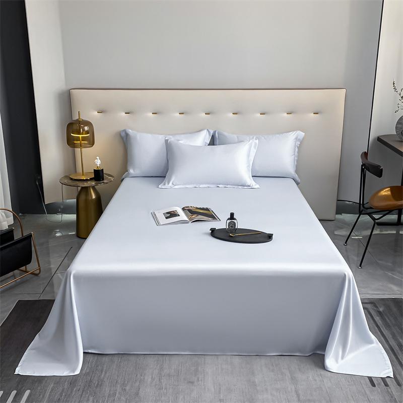 Popular 100% Cotton Sateen Bed Sheet Set - Solid Color, Long Staple Cotton, Single/Double Sizes, Three-Piece Collection