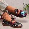 Fashion Floral Print Flats - All-Season Comfort Slip-On Round Toe Shoes with TPR Sole and Soft Man-Made Inner Material - European Special Fashion