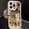 Phone Case for iPhone 17 Air 16E 15 16 Pro Max Crying Cats Combine Memes Cover 14 Plus 13 12 Mini Soft Shell Silicone Fundas
