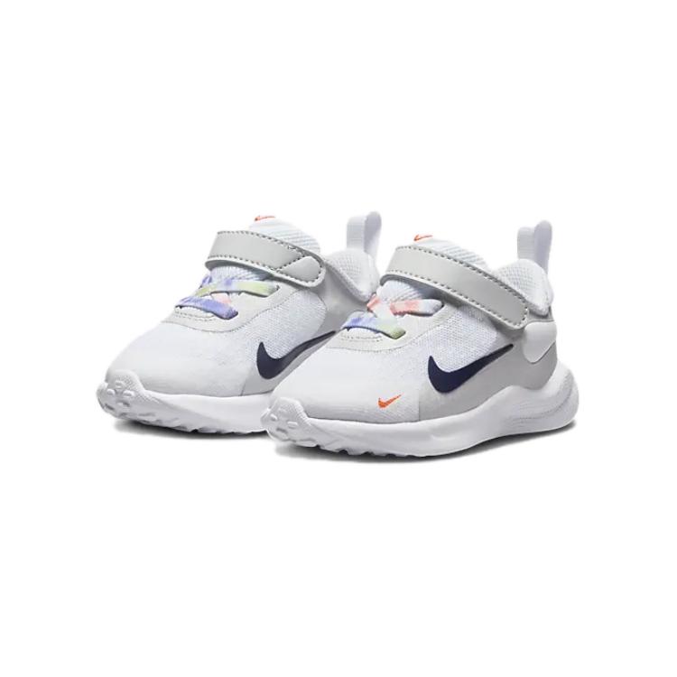 Nike Revolution 7 SE TD White Midnight Navy Baby Sneakers Photon-Dust Vapor-Green FN4990-100