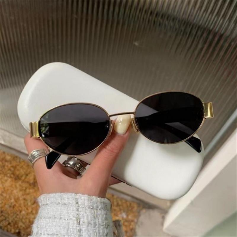 Retro Oval Metal Frame Sunglasses for Women Men  Luxury Sun Glasses Ladies Classic Vintage UV400 Shades Lens Unisex Sunglass