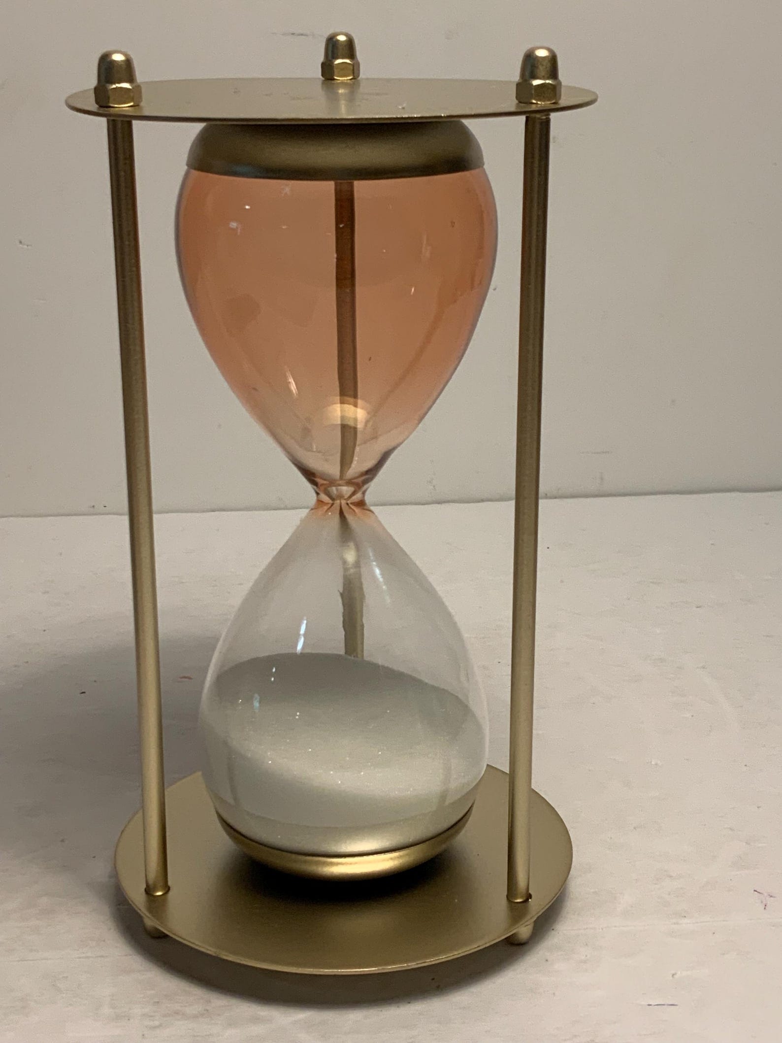 Metal & Glass Hourglass Sand Timer 7 in.