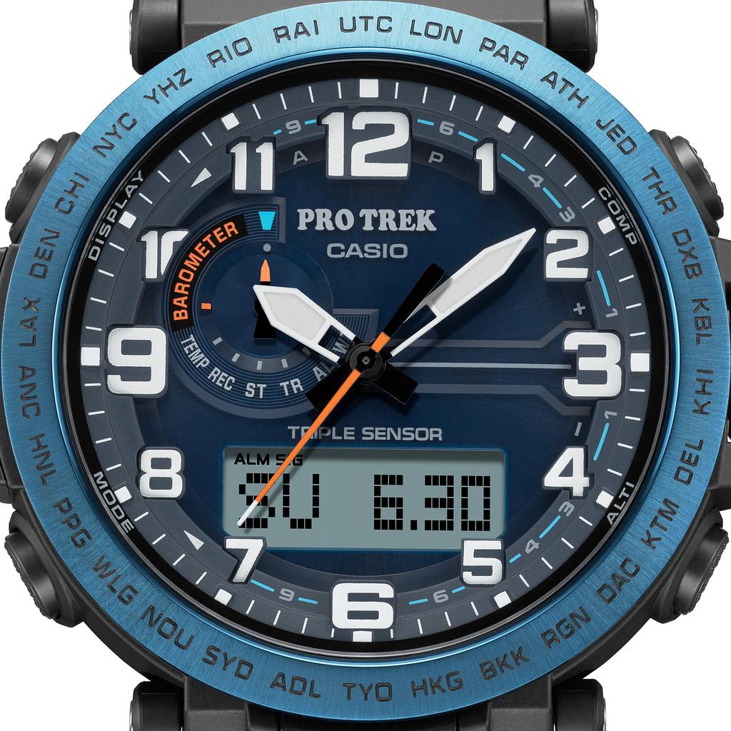 Casio Men's Stainless Steel 100M Water Resistant Digital Alarm Quartz Watch PRG-601YB-2