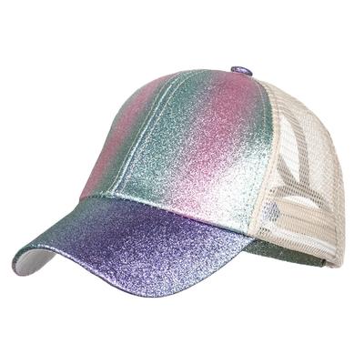 Glitter Mesh Cap Double CZ978 [White Fang] Hat, Sparkly, Stylish, Cross, Women's, (Single Back)