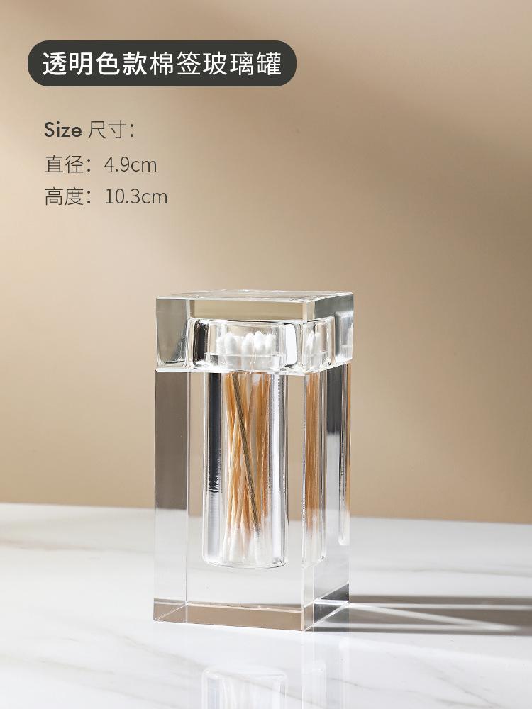 Leichter Luxus Kristallglas Zahnstocherbox für Zuhause Wohnzimmer Esstisch Hochwertig Kreativ el Wattestäbchen und Zahnseide