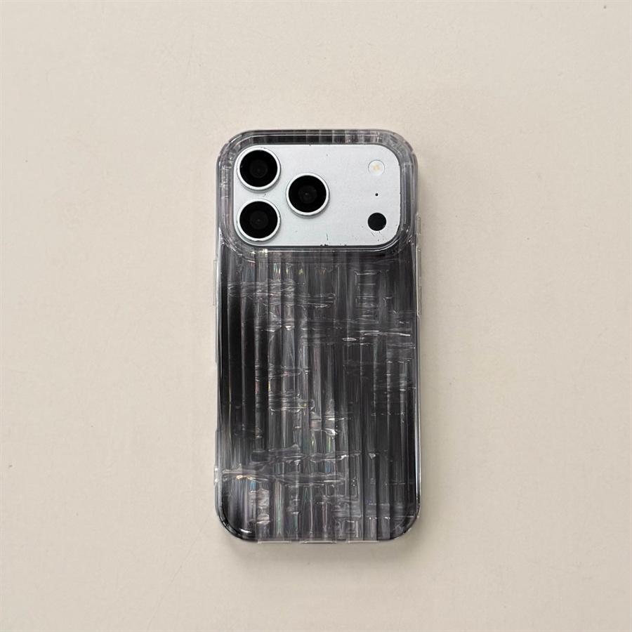 

Black Silver Glacier Pattern iPhone 15 Pro Max Anti-Fall Dual-Layer Case iPhone 17 Pro
