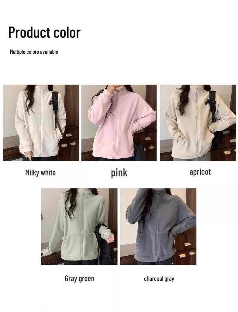 Women's Pink Fleece Thick Warm Coat - 2025 Lambswool Windbreaker for Autumn/Winter