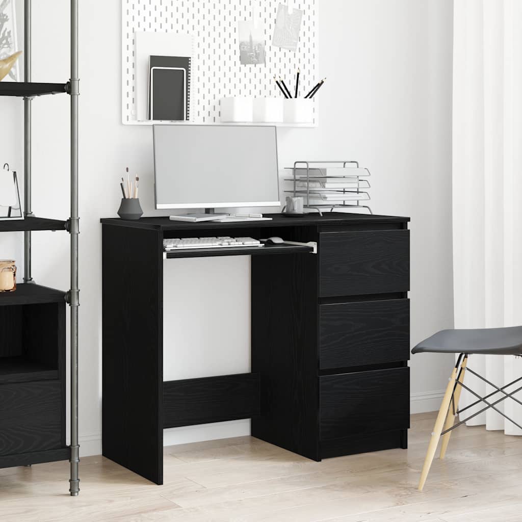 Desk Black Oak Effect 90 x 45 x 76 cm Engineered Wood