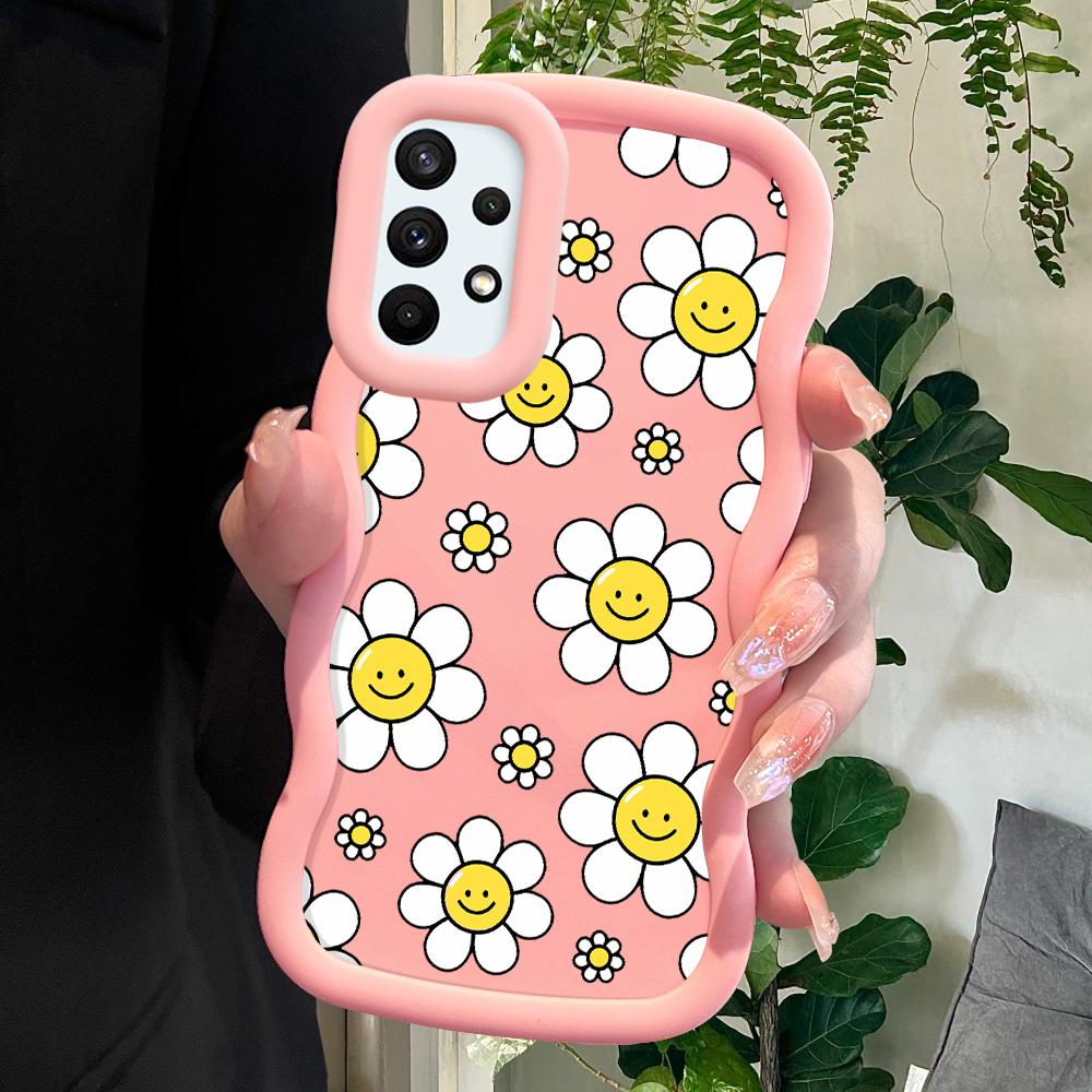 

Окрашенный узор Big Wave Edge Мягкий силиконовый материал Macaron чехол для телефона противоударный защитный резиновый чехол для Samsung Xiaomi Poco Redmi Xiaomi Poco X5 розовый