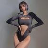 "European & American Style Sexy Hollow Back Jumpsuit - Solid Color, Irregular Sleeveless Slim Top"