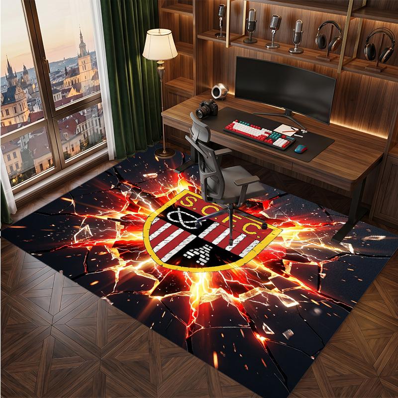 Southampton Voetbal Print Kristalfluweel Tapijt, Comfortabel Waterabsorberend Antislip Binnen Vloerkleed