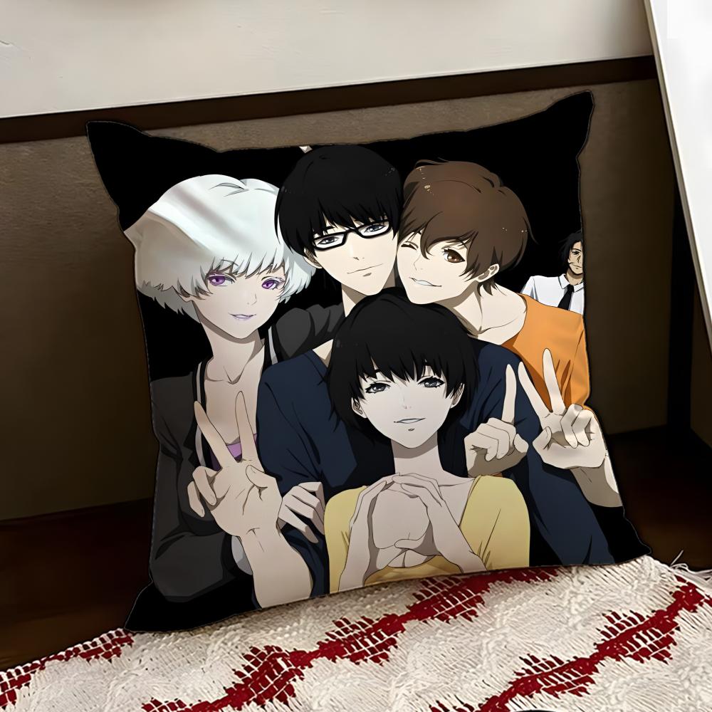 Anime Zankyou no TTerror Cushion Cover Reversible Soft Durable Pillow Cover Home Car MultiScene Use for Daily Comfort