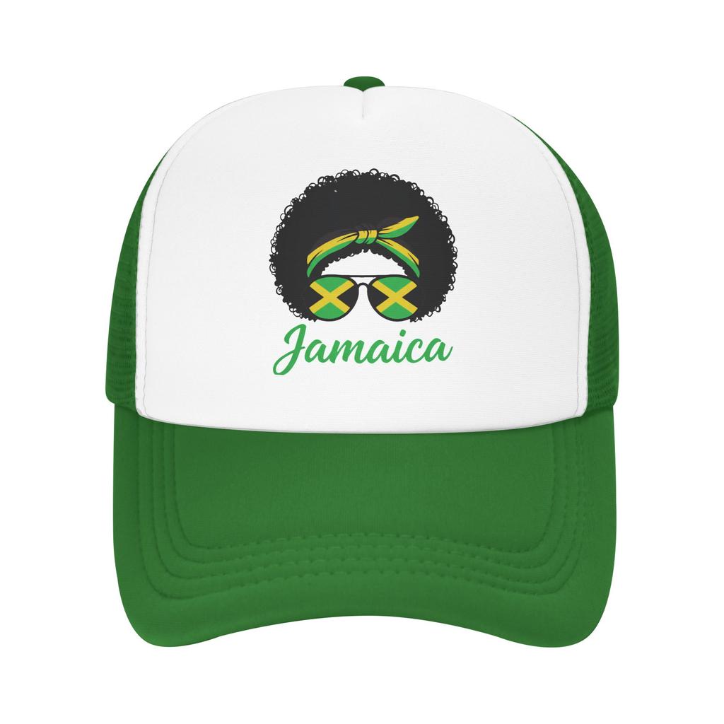 Jamaica Jamaican  Merch Mesh Foam Trucker Hat Summer Cooling  Meshback Sun Caps Casual Adjustbale