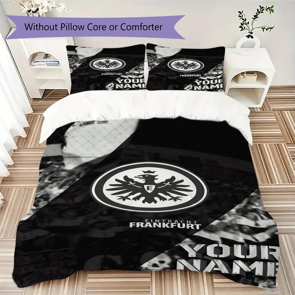 Biancheria da letto personalizzata Eintracht Frankfurt, Set piumone Copripiumone Federa Regalo di compleanno per la casa(1 * copripiumino + 2 * federa, senza nucleo)_xia