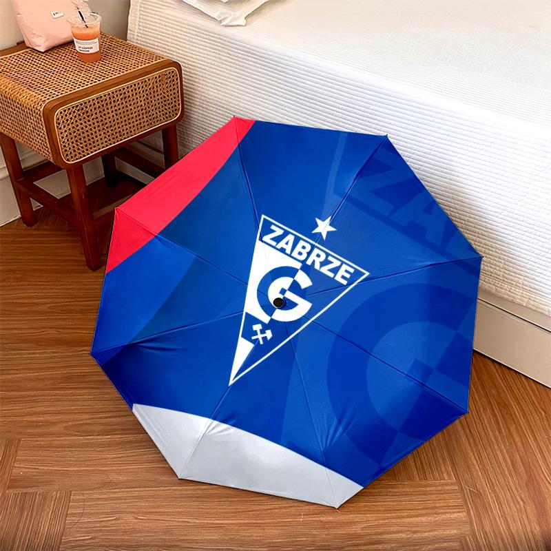 Górnik Zabrze Muster, automatischer Klappschirm, tragbares und faltbares Design, 8 Speichen, ein Weihnachts- oder Geburtstagsgeschenk.