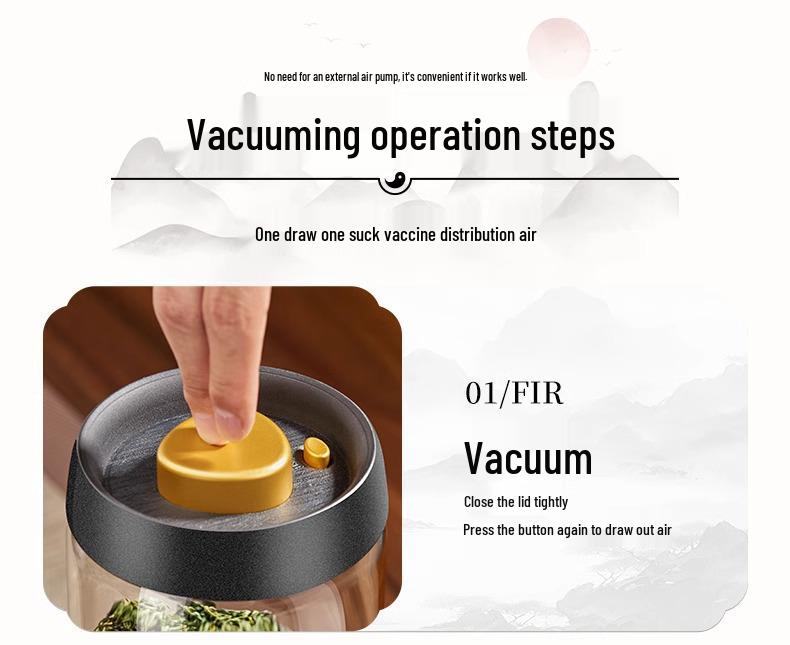 Large Capacity Vacuum-Sealed Glass Jar for Coffee Beans and Tea