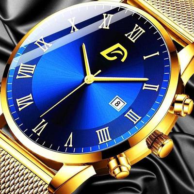 High Quality Fashionable Men's Watch Luxury Stainless Steel Calendar Quartz Watch Men's Business Leisure Clock