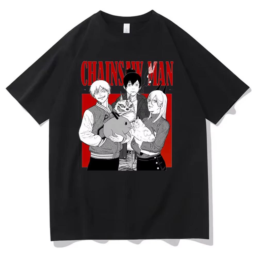 Sommer Neues Anime Kettensägen Unisex Bedrucktes T-Shirt Unisex und Damen T-Shirt Unisex Top Sport T-Shirt Unisex T-Shirt Harajuku Y2K Tee