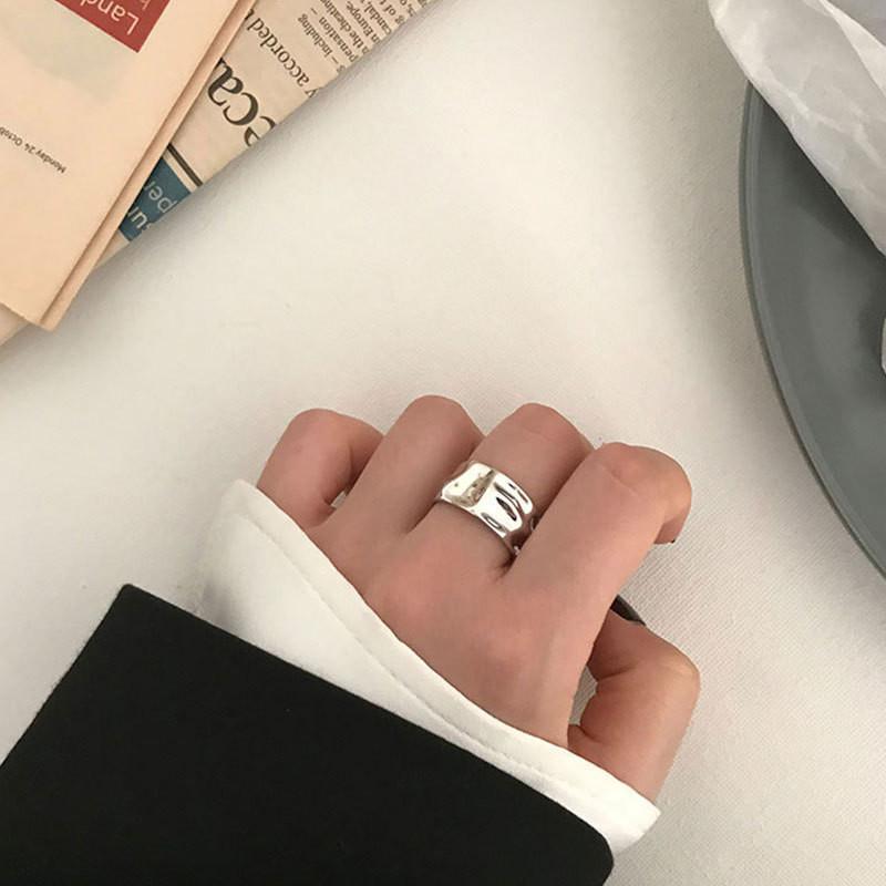 

Luxurious 925 Pure Silver Retro Style Open Ring For Women With Textures Distinctive