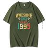 Awesome Since April 1995 T Shirt For Men Born In April 1995 Retro Vintage Birthday Short Sleeve Tshirts Summer Cotton Tshirt