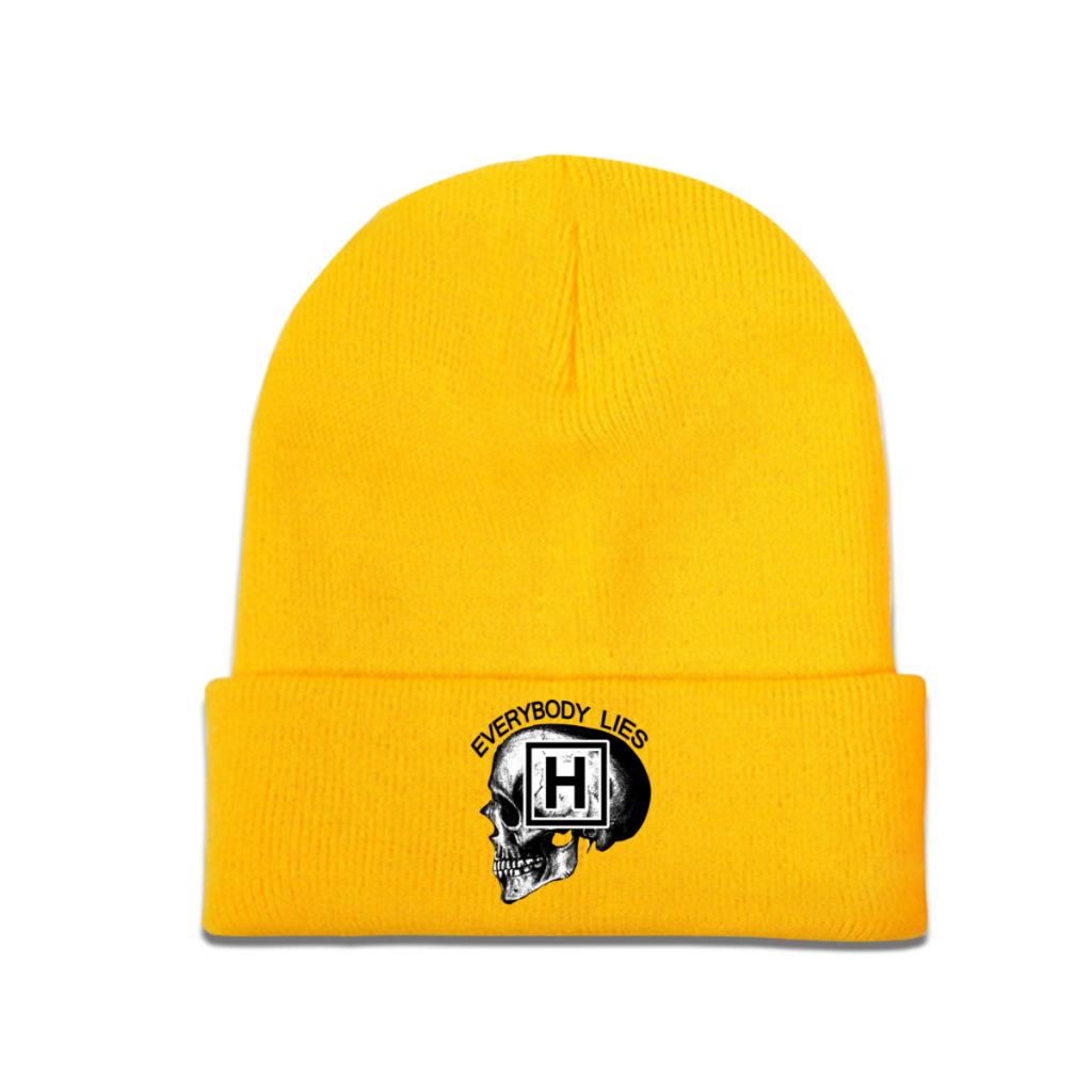 Dr House Everybody Lies Skull Knitted Caps Women's Unisex's Beanie Autumn Winter Hats  Casual Melon Cap