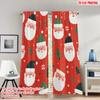 Flat Printing Happy Christmas Scene Curtains Santa Festive Digital Printed Polyester Drapes Holiday Curtain Set Of 2 Made Washable