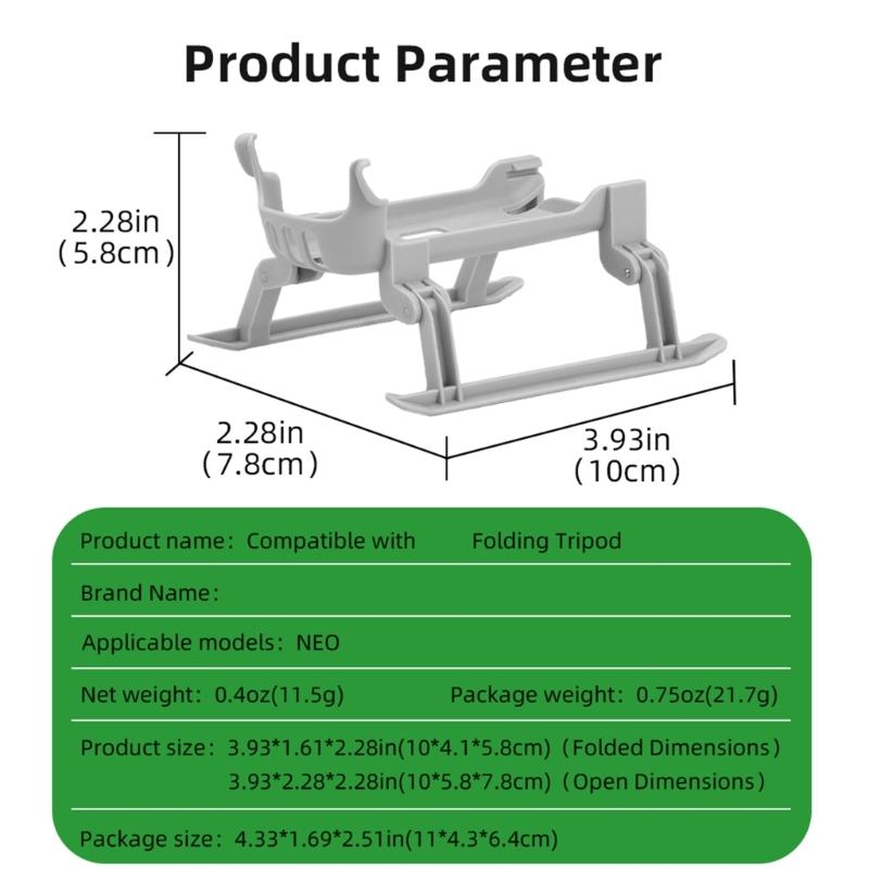 Heightened Landing Gear Landing Skids for Drones Foldable Support Legs with Screw Fixation Drones Accessories