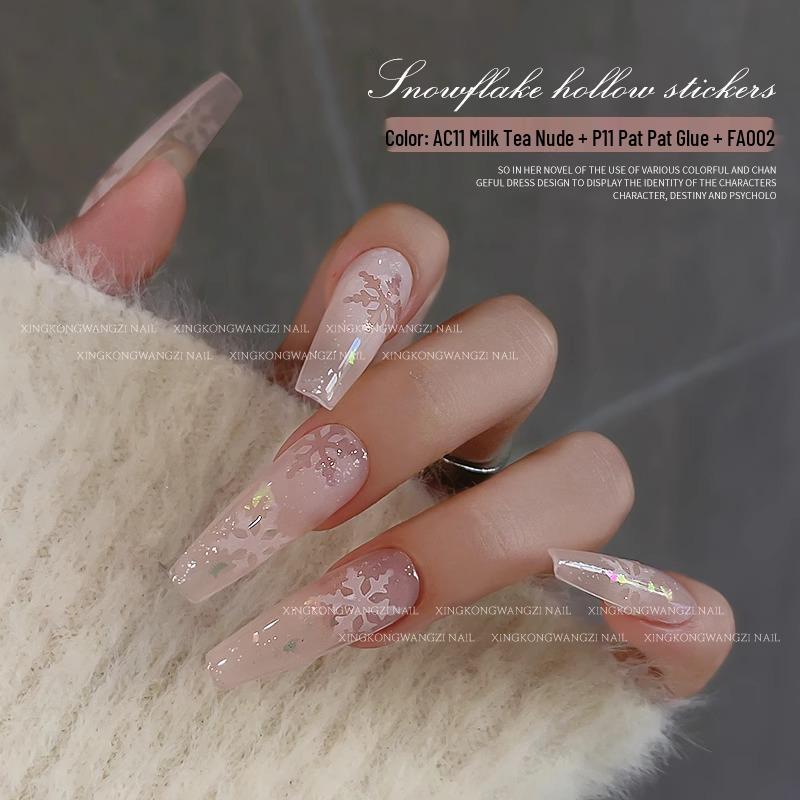 Snowflake Nail Art Stencil Stickers - Christmas French Ombre Airbrushing Decals
