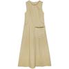 [Invisible Zipper + Small Backpack] Pure and Gentle Yellow Dress for Women's Summer Round Neck, Waist and Thin Back