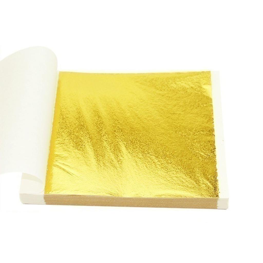 200pcs Gold Foil Leaf Paper Sheets Durable Anti-Crack Gold Foil Sheets for Nails Face Eyes Hair