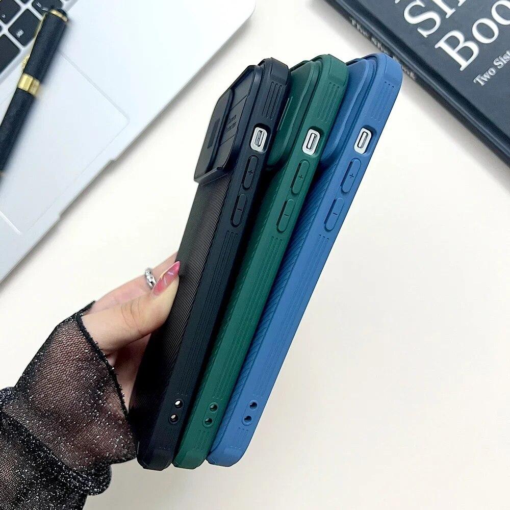 Slide Camera Cap Cover Case For iPhone 15 14 13 12 Pro Max 15Pro 14Pro For Magsafe Magnetic Charge Anti-Shock Shockproof Armor a