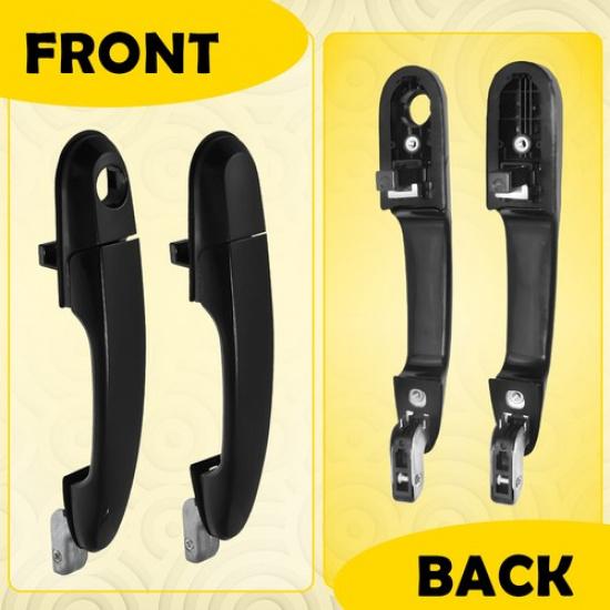 2Pcs Outside Door Handle Black for Hyundai Tucson 2005-2009 New Front+Rear Left