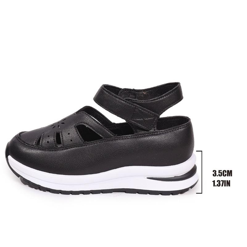 Large Size Sandals Women's Spring New Hollow Velcro Platform Women's Shoes