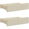 Bed Drawers - VIDAXL - 2 Pcs - Cream - Engineered Wood - Durable Faux Leather