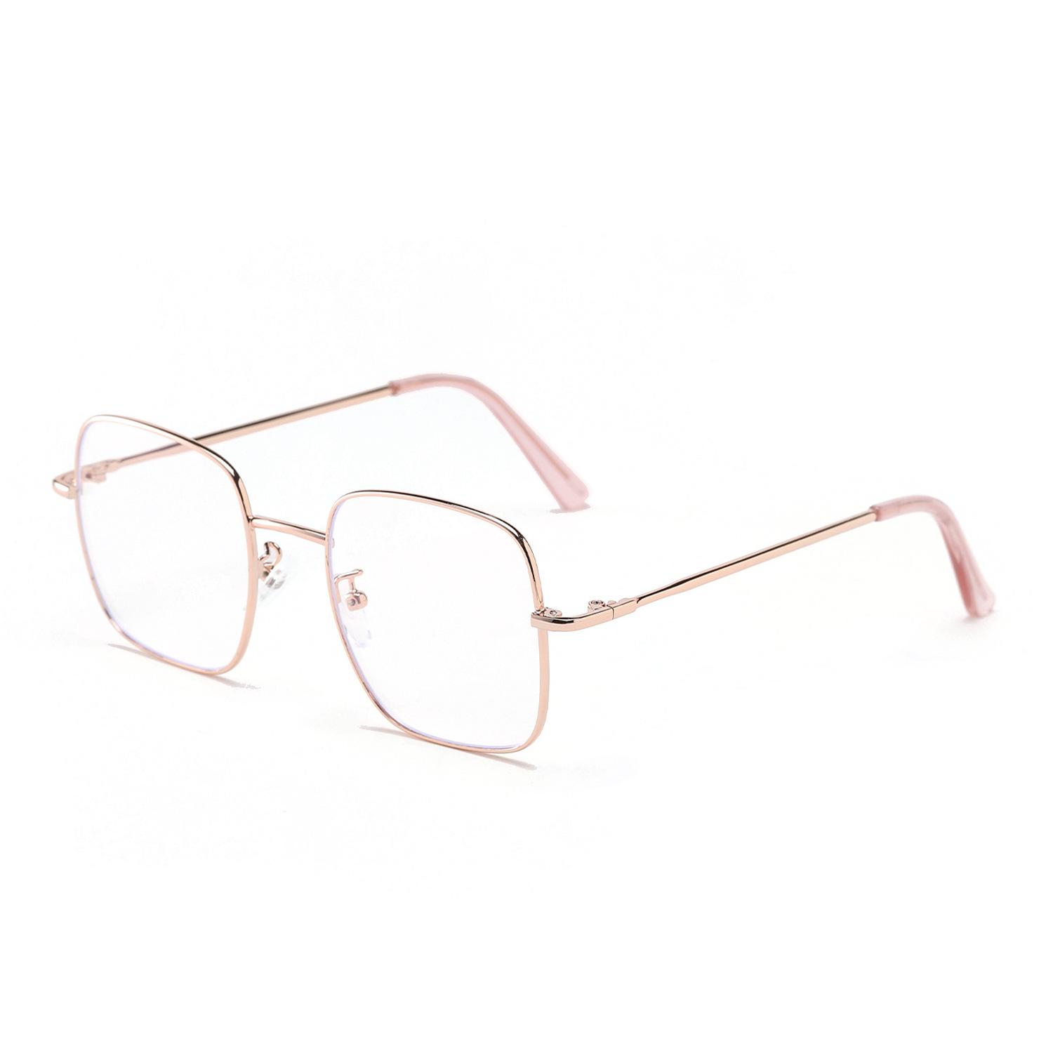 

Очки 3463 с круглым лицом, металлическая квадратная оправа, ретро, большая оправа, плоское зеркало розового золота