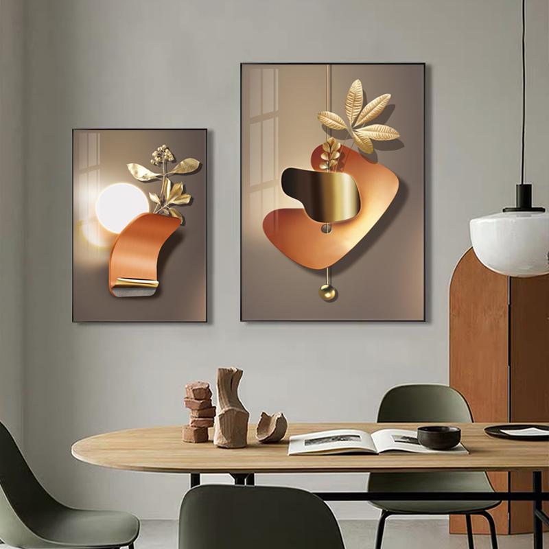 Nordic Golden Abstract Wall Art Posters and Prints Morden Home Decor Canvas Paintings Interior Living Room Decorative Pictures