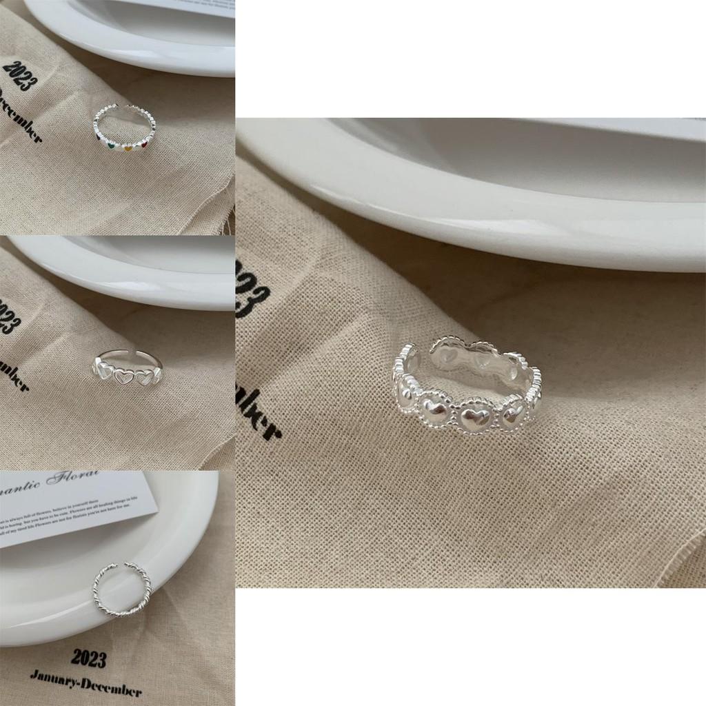 Exquisite Heart Ring For Women Adjustable Open Design Trendy Korean Style Fashion Jewelry
