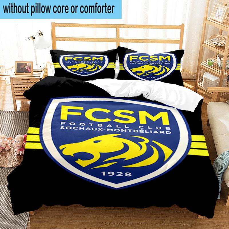 3PCS Fcsm Football Club Emblem Bedding Set,Including 1pc Duvet Cover And 2pcs Pillowcases Perfect for Bedroom, Dormitory, Fan Christmas Gift