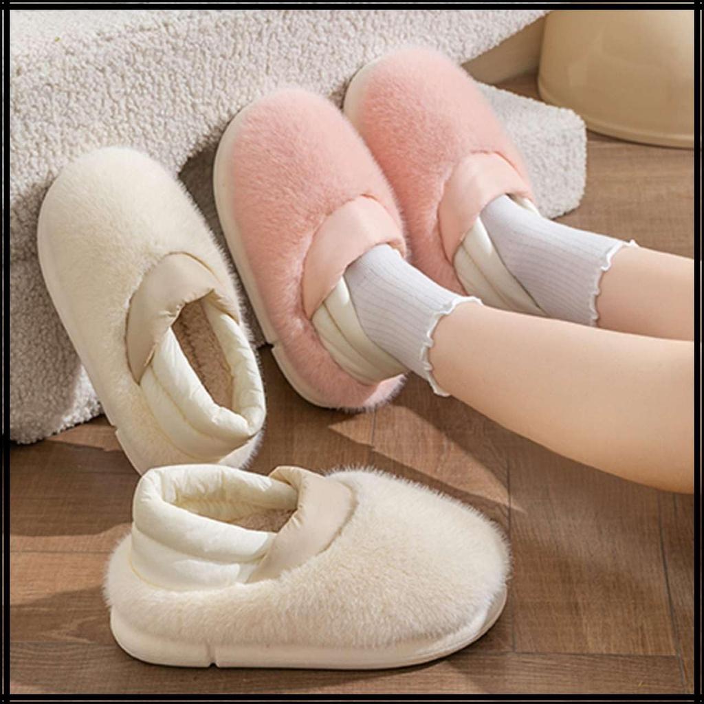 White Fang Baumwollpantoffeln mit dicken, flauschigen Innensohlen, niedlich und stilvoll für RS016 Sohlen, Tragen, Damen, (Rosa)