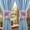Realistic Rose Curtain Clips Romantic Window Screen Fastener Clip Curtain Tape Bedroom