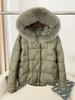 OFTBUY Winter Women Coat Real Natural Fox Fur Collar Thick Warm Jacket Casual White Duck Down Hooded New Outwears Streetwears
