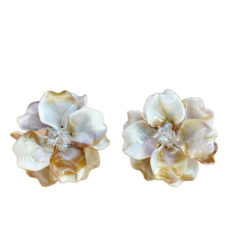 Bohemian-Style Dopamine Exaggerated Floral Pattern Ring Women Fashion Retro Multi-Layer Flower Jewelry Trendy Jewelry Accessory
